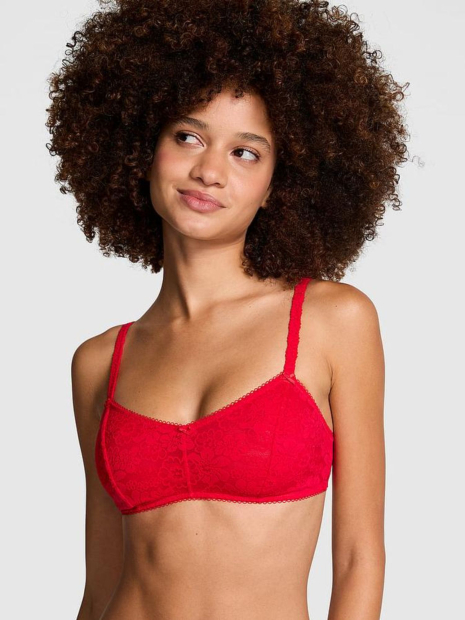 Мереживний комплект білизни Victoria's Secret Pink браслет і трусики чіки 1159833917 (Червоний XS)