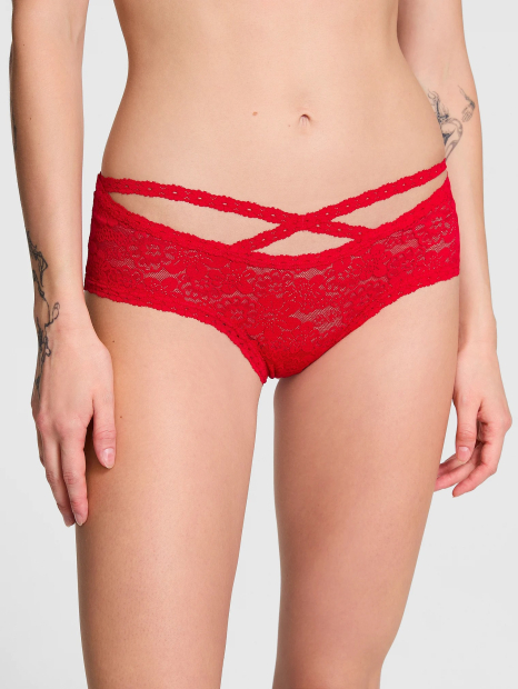 Мереживний комплект білизни Victoria's Secret Pink браслет і трусики чіки 1159833917 (Червоний XS)