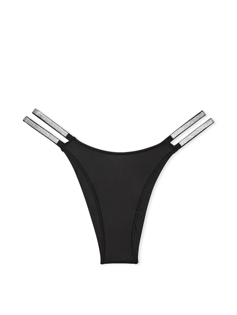 Комплект білизни зі стразами Victoria's Secret ліф Push-up та трусики бразилії 1159833947 (Чорний 32C/S)