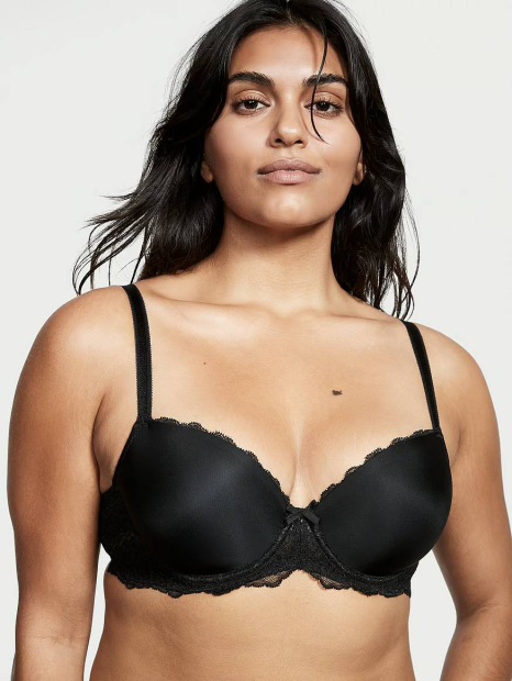Жіночий комплект білизни Victoria's Secret ліф та трусики тонг 1159833985 (Чорний 32A/XS)