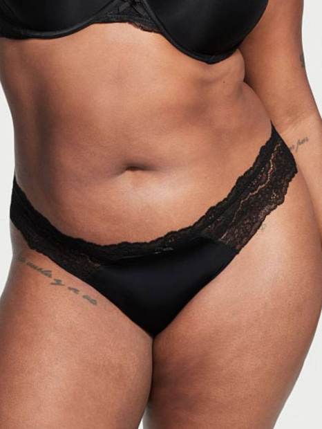 Жіночий комплект білизни Victoria's Secret ліф та трусики тонг 1159833985 (Чорний 32A/XS)