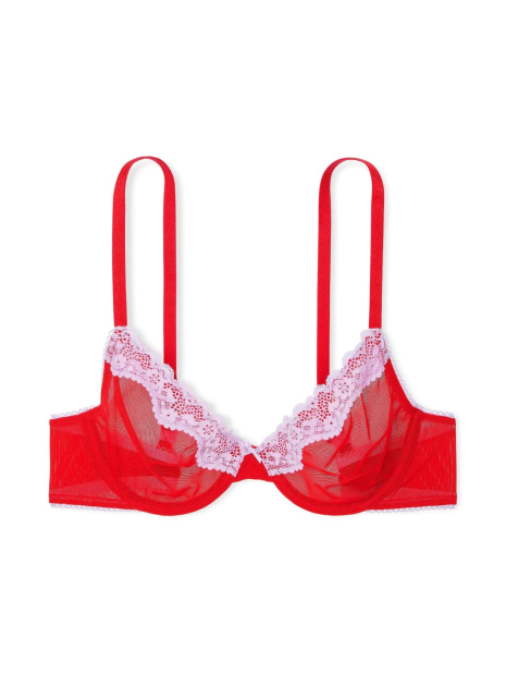 Мереживний комплект білизни Victoria's Secret бюст і трусики 1159833994 (Червоний 34C/M)
