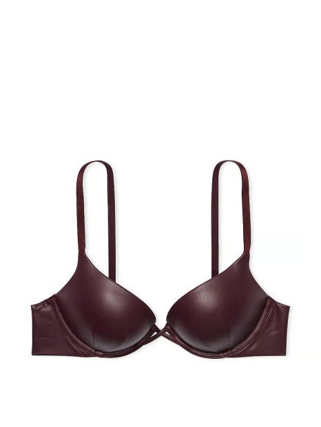 Комплект білизни Victoria's Secret бюст з екошкіри та трусики бікіні 1159834011 (Бордовий 38C/XL)