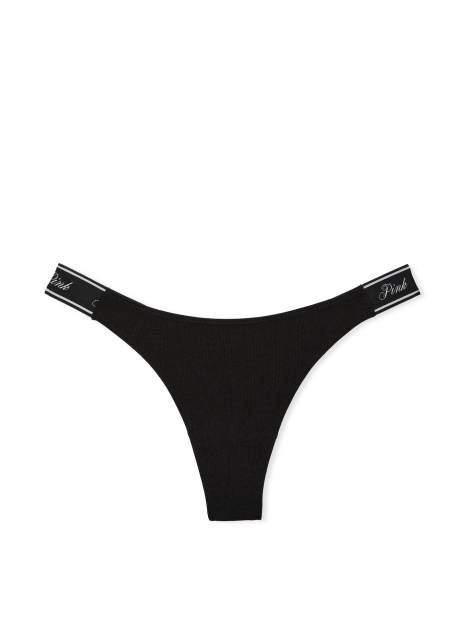Жіночий комплект білизни Victoria's Secret PINK погруддя Push Up і трусики тонг 1159834329 (Чорний 32C/S)