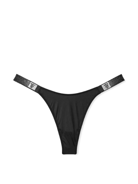Комплект білизни Victoria's Secret погруддя Push-up та трусики тонг 1159834340 (Чорний 32C/S)