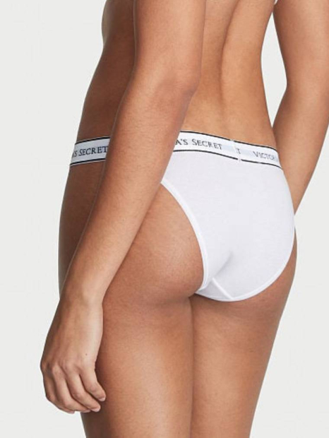 Жіночий комплект білизни Victoria's Secret ліф та трусики танга 1159834360 (Білий/Рожевий 34C/M)