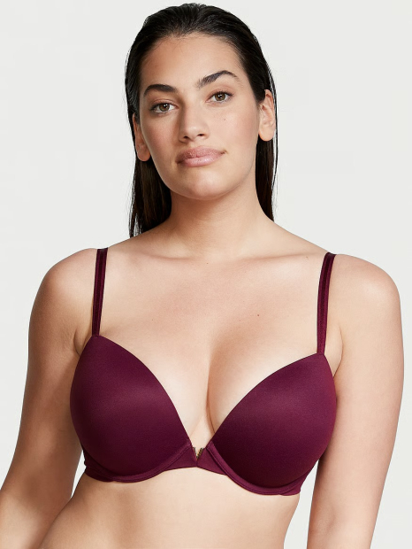 Жіночий комплект білизни Victoria's Secret ліф Push Up та безшовні трусики чики 1159834380 (Бордовий 42DDD/XXL)