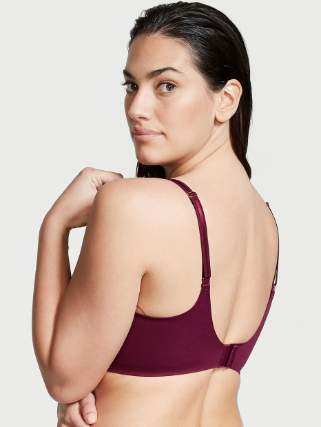 Жіночий комплект білизни Victoria's Secret ліф Push Up та безшовні трусики чики 1159834380 (Бордовий 42DDD/XXL)
