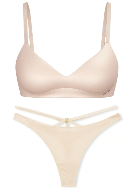 Комплект білизни Victoria's Secret бюст та трусики тонг 1159834383 (Бежевий XL)