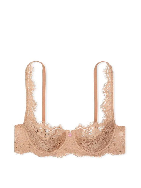 Мереживний комплект білизни Victoria's Secret бюстгальтер і трусики Чики 1159834395 (Бежевий 44D/XXL)
