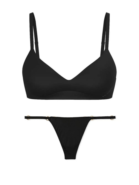 Комплект білизни Victoria's Secret бюст та трусики стрінги 1159834428 (Чорний M)