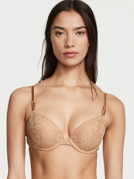 Жіночий комплект білизни Victoria's Secret ліф та трусики бікіні 1159834505 (Бежевий 32C/S)