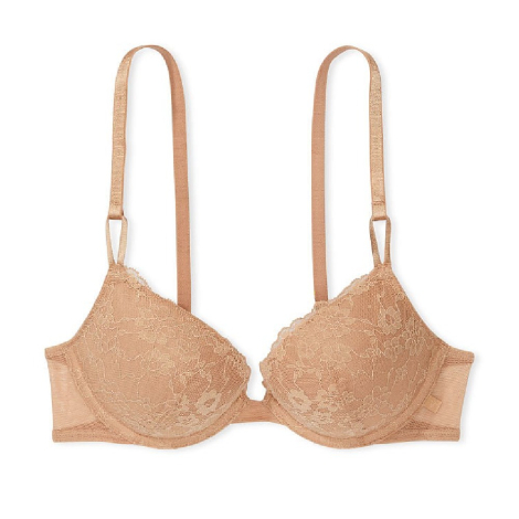 Жіночий комплект білизни Victoria's Secret ліф та трусики бікіні 1159834505 (Бежевий 32C/S)