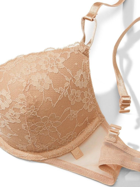 Жіночий комплект білизни Victoria's Secret ліф та трусики бікіні 1159834505 (Бежевий 32C/S)