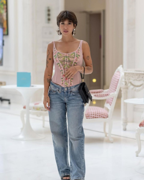 Шикарный комплект белья Victoria's Secret корсет и трусики стринги 1159835923 (Розовый S)