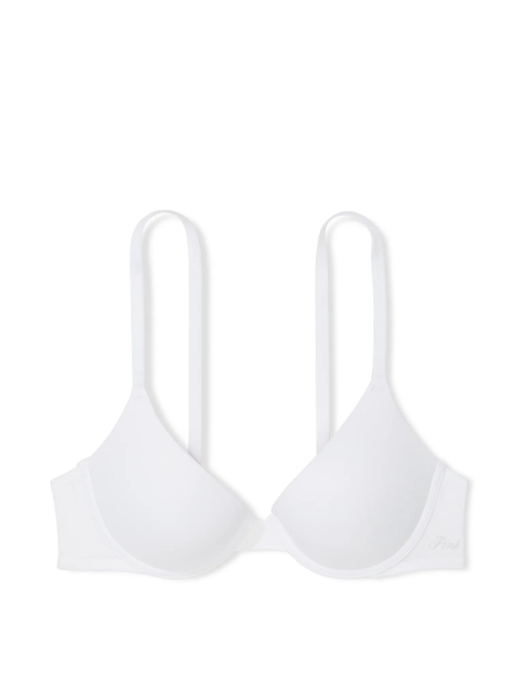 Базовий комплект білизни Victoria's Secret PINK бюст Push Up та трусики тонг 1159835504 (Білий 32C/S)