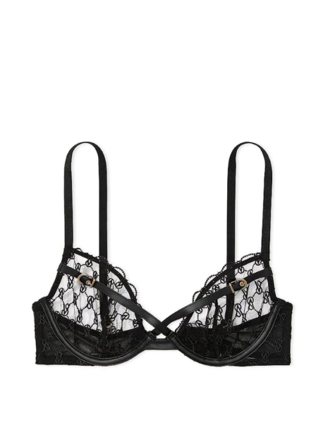 Комплект белья Victoria's Secret бюстгальтер и трусики тонг 1159835551 (Черный 38DDD/XL)