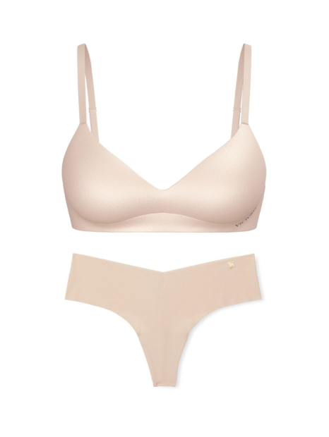 Комплект белья Victoria's Secret бюст и трусики тонг 1159835552 (Бежевый XL)