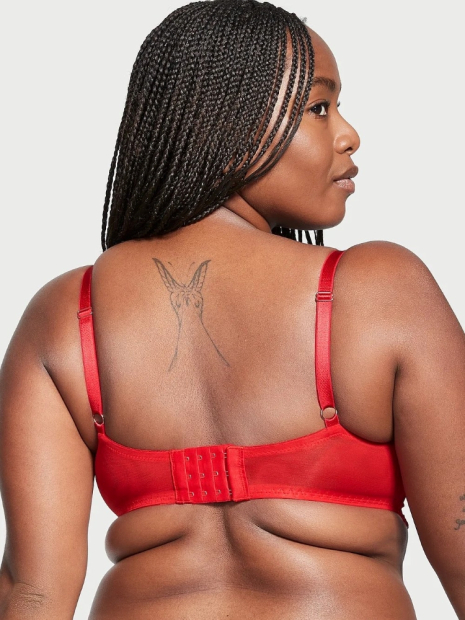 Кружевной комплект белья Victoria's Secret лиф и трусики тонг 1159835886 (Красный 42DD/XXL)