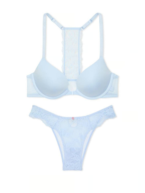 Жіночий комплект білизни Victoria's Secret ліф Push-Up та трусики бразилії 1159836761 (Блакитний 32B/XS)