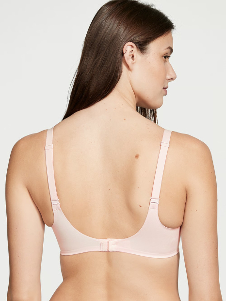 Женский комплект белья Victoria's Secret бюст с технологией Infinity Flex и трусики тонг 1159836784 (Розовый 38D/XL)