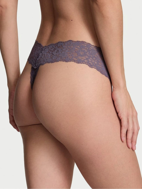 Кружевной комплект белья Victoria's Secret лиф и трусики тонг 1159837310 (Фиолетовый 38B/L)