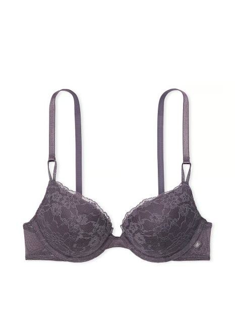 Кружевной комплект белья Victoria's Secret лиф и трусики тонг 1159837310 (Фиолетовый 38B/L)