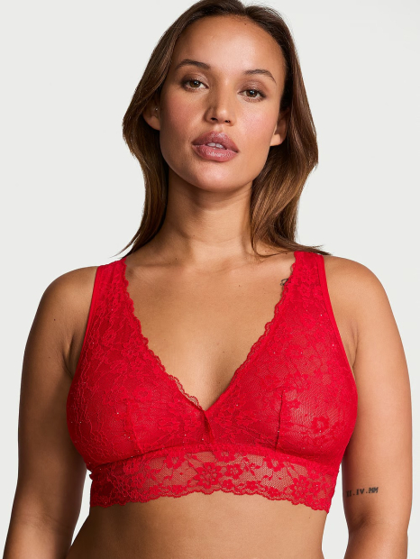 Шикарный комплект белья Victoria's Secret лиф и трусики 1159837533 (Красный L)