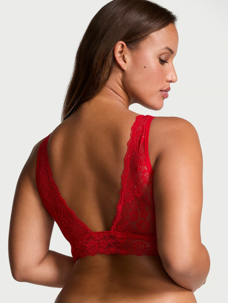 Шикарный комплект белья Victoria's Secret лиф и трусики 1159837533 (Красный L)