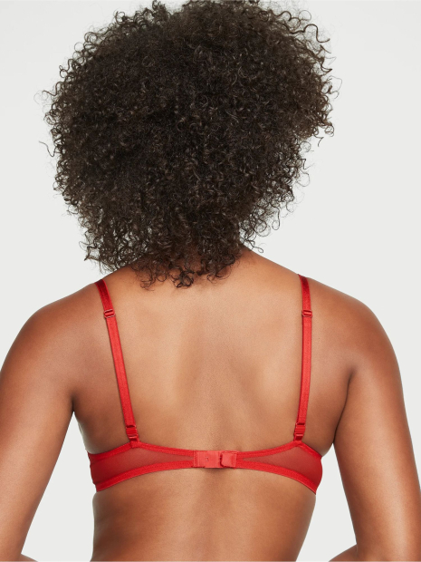 Женский комплект белья Victoria's Secret лиф Push-Up и трусики бразильяны 1159837546 (Красный 34A/S)