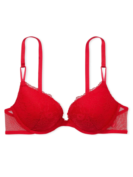 Женский комплект белья Victoria's Secret лиф Push-Up и трусики бразильяны 1159837546 (Красный 34A/S)