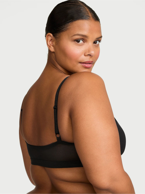 Комплект белья Victoria's Secret бралетт триангл и трусики тонг 1159837572 (Черный M)