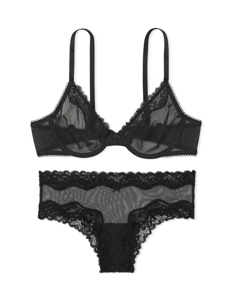Комплект белья Victoria's Secret бюст и трусики чики 1159837612 (Черный 34B/S)