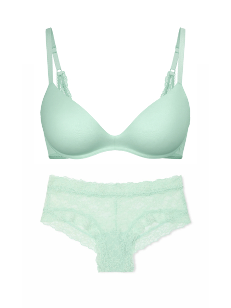 Комплект білизни Victoria's Secret бюстгальтер Push-Up та трусики чики 1159837635 (Зелений 32B/XS)