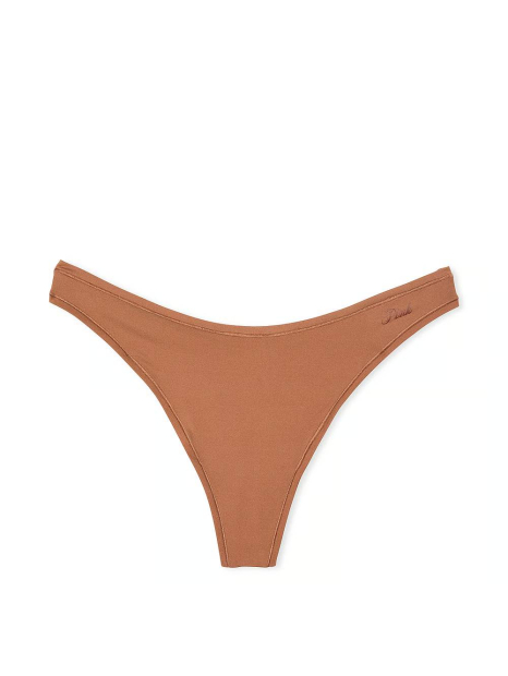 Гладкий комплект білизни Victoria's Secret Pink бралетт триангл та трусики тонг 1159837669 (Коричневий M)