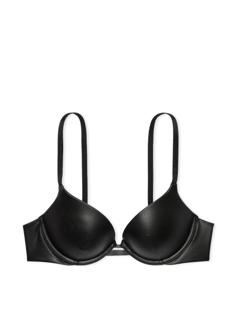 Комплект белья из экокожи Victoria's Secret бюст и трусики стринги 1159837705 (Черный 34A/S)