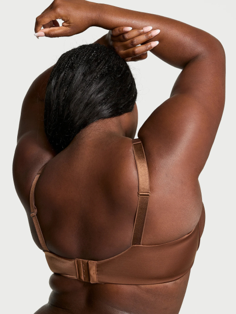 Комплект белья со стразами Victoria's Secret лиф Push-up и трусики тонг 1159837712 (Коричневый 34A/S)
