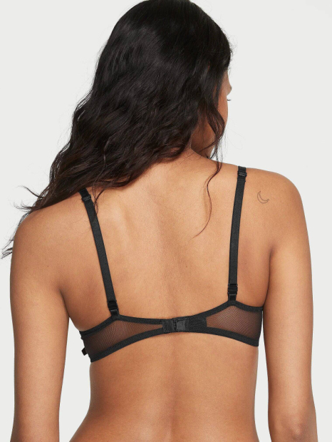 Кружевной комплект Victoria's Secret бюстгальтер и трусики тонг 1159837722 (Черный 38B/L)