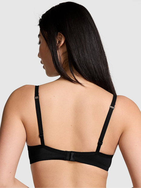 Комплект Victoria's Secret Pink бюст и трусики тонг 1159837749 (Черный 36B/M)