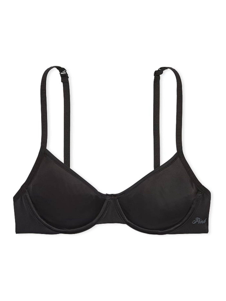 Комплект Victoria's Secret Pink бюст и трусики тонг 1159837749 (Черный 36B/M)