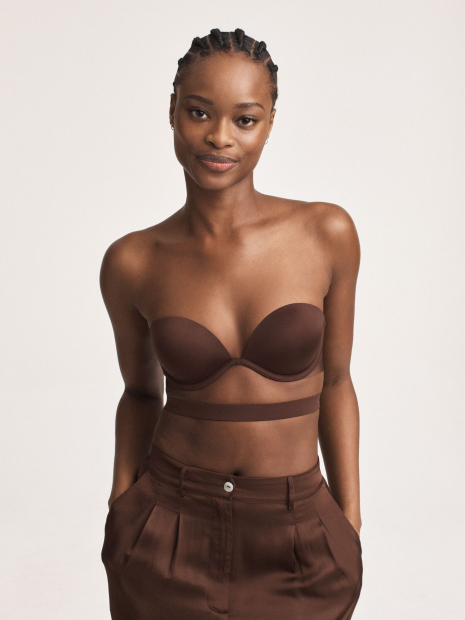 Комплект белья Victoria's Secret бюст Push-up и трусики чики 1159834337 (Коричневый 32C/S)