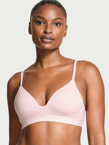 Женский комплект белья Victoria's Secret бюст и трусики тонг 1159837792 (Розовый 32C/S)