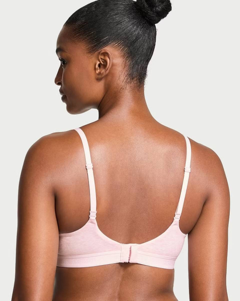Женский комплект белья Victoria's Secret бюст и трусики тонг 1159837792 (Розовый 32C/S)