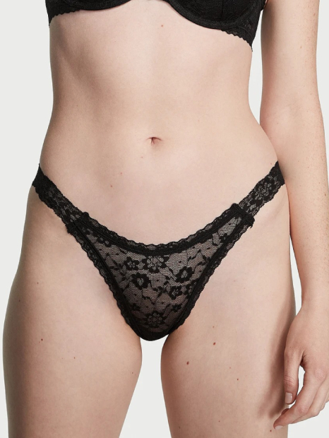 Кружевной комплект Victoria's Secret бюстгальтер и трусики бразилиана 1159837795 (Черный 38C/L)