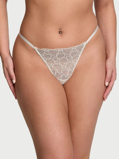 Кокетливый комплект белья Victoria's Secret бюст и трусики стринги 1159837864 (Молочный 34A/S)