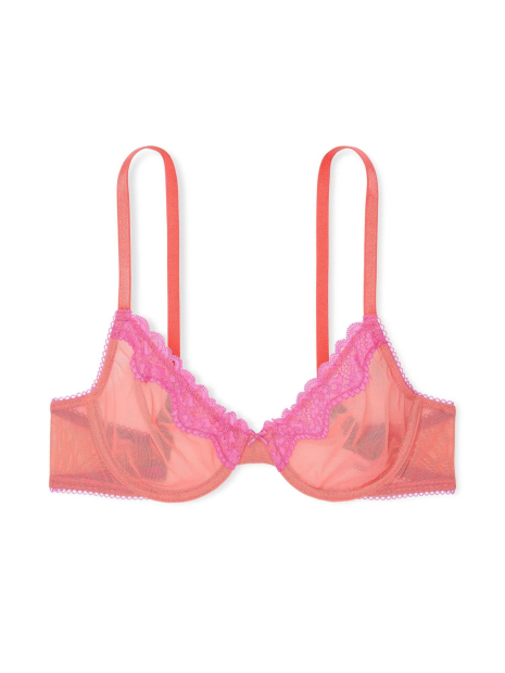 Мереживний комплект білизни Victoria's Secret погруддя та трусики тонг 1159842650 (Помаранчевий 38D/XL)