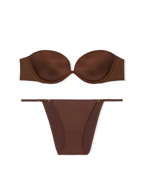 Комплект белья Victoria's Secret бюст Push-up и трусики бикини 1159837875 (Коричневый 32C/S)