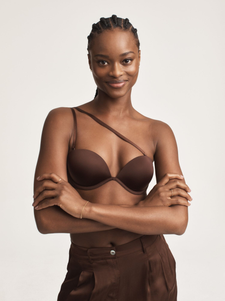 Комплект белья Victoria's Secret бюст Push-up и трусики бикини 1159837875 (Коричневый 32C/S)
