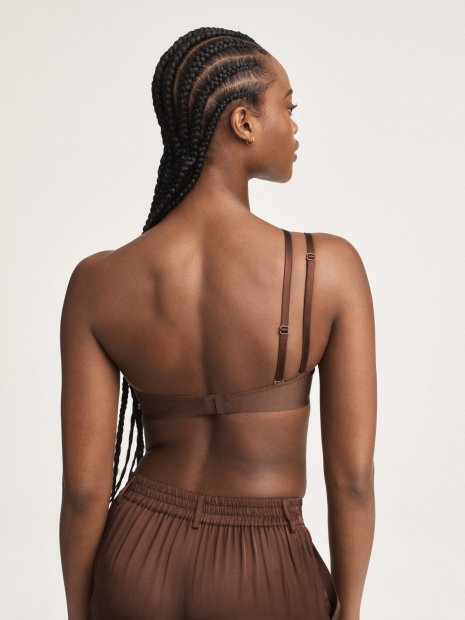Комплект белья Victoria's Secret бюст Push-up и трусики бикини 1159837875 (Коричневый 32C/S)