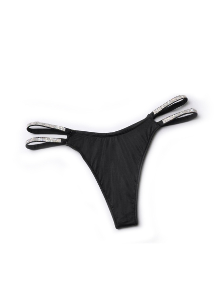 Комплект белья со стразами Victoria's Secret Push-up лиф и трусики бразильяны 1159837907 (Черный 42C/XXL)